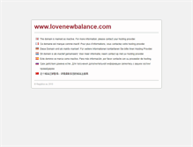 Tablet Screenshot of lovenewbalance.com